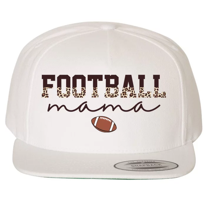 Football Mama Leopard Wool Snapback Cap