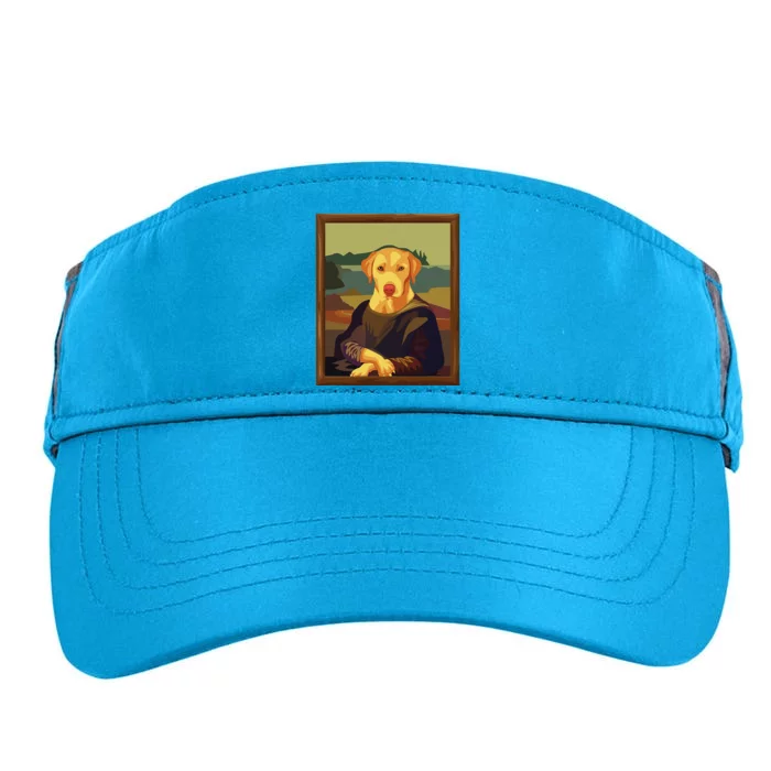 Funny Mona Lisa Yellow Lab Dog Art Parody Adult Drive Performance Visor