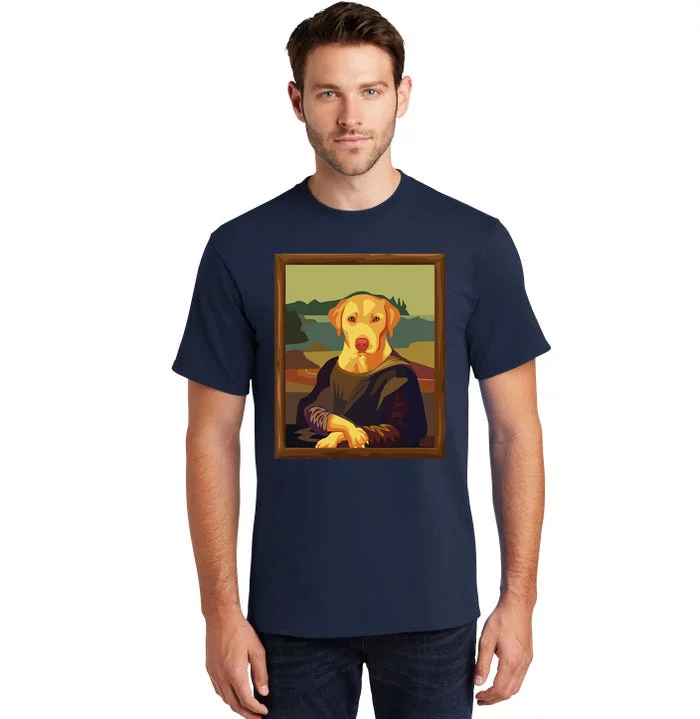 Funny Mona Lisa Yellow Lab Dog Art Parody Tall T-Shirt