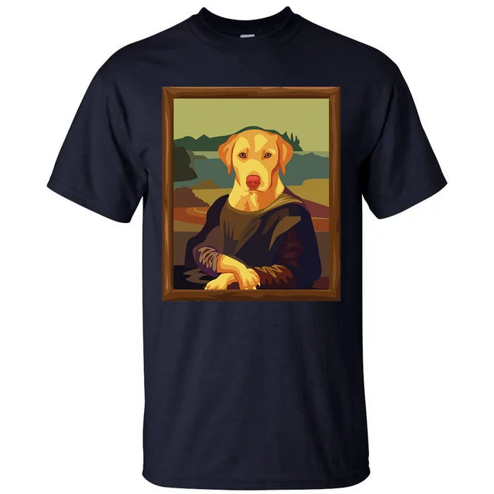 Funny Mona Lisa Yellow Lab Dog Art Parody Tall T-Shirt