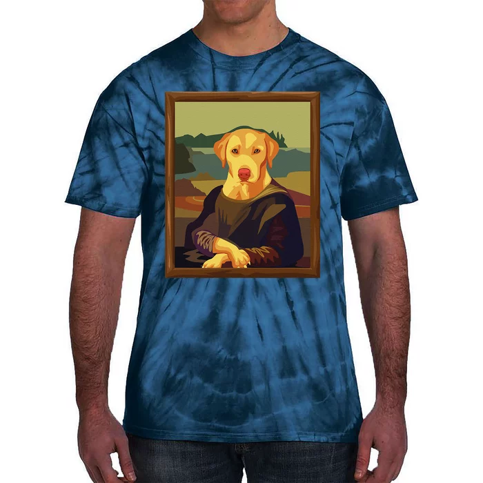 Funny Mona Lisa Yellow Lab Dog Art Parody Tie-Dye T-Shirt