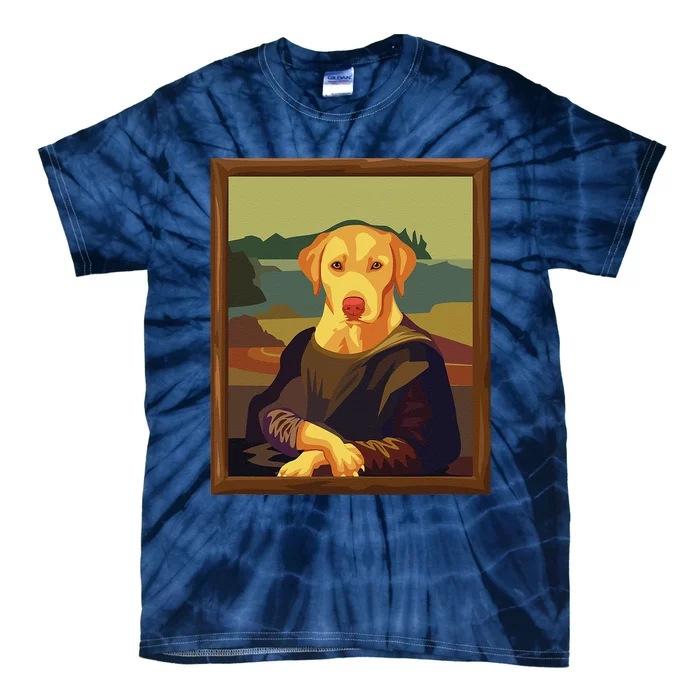 Funny Mona Lisa Yellow Lab Dog Art Parody Tie-Dye T-Shirt