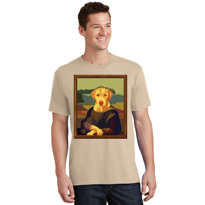 Funny Mona Lisa Yellow Lab Dog Art Parody T-Shirt