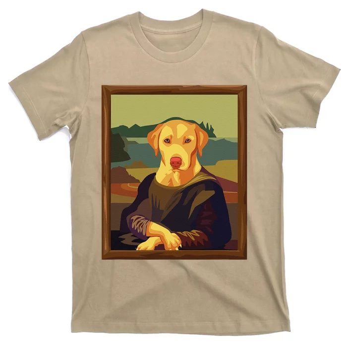 Funny Mona Lisa Yellow Lab Dog Art Parody T-Shirt