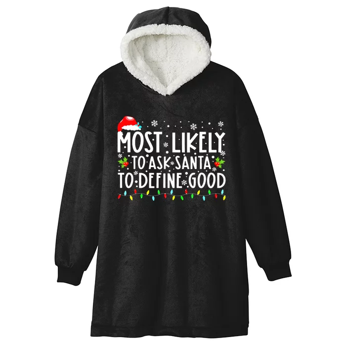 Funny Most Likely To Shoot The Reindeer Family Christmas Hooded Wearable Blanket