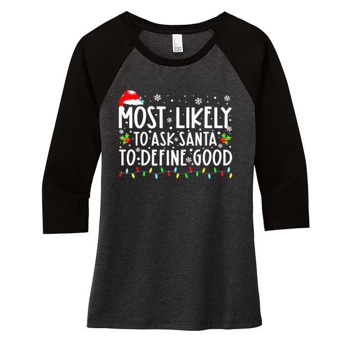 Funny Most Likely To Shoot The Reindeer Family Christmas Women's Tri-Blend 3/4-Sleeve Raglan Shirt