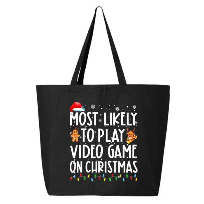 Funny Most Likely Play Video Game On Christmas Santa Gaming 25L Jumbo Tote