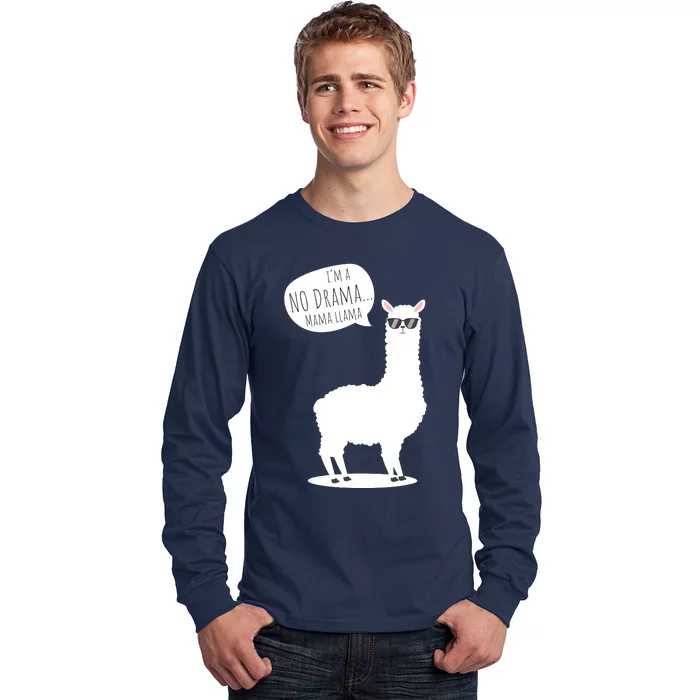 Funny Mama Llama No Drama Alpaca Long Sleeve Shirt