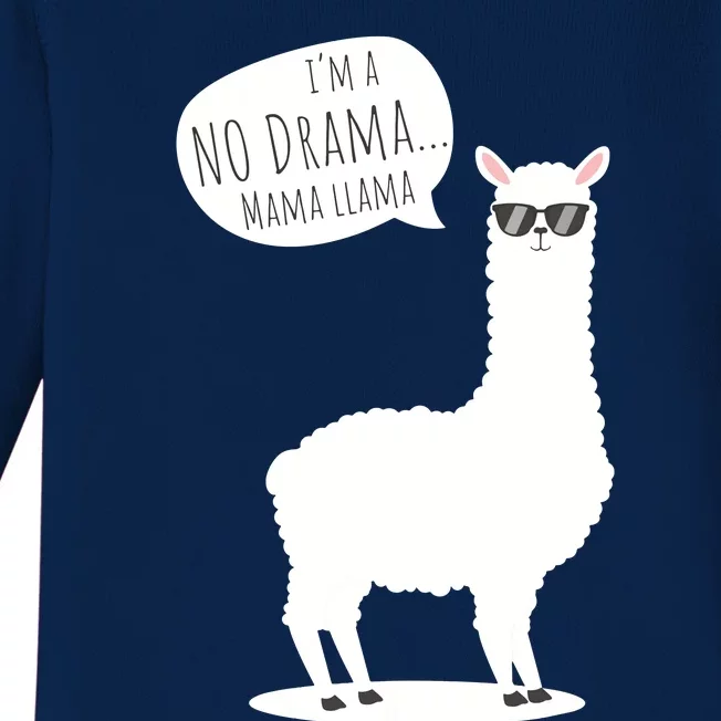 Funny Mama Llama No Drama Alpaca Baby Long Sleeve Bodysuit