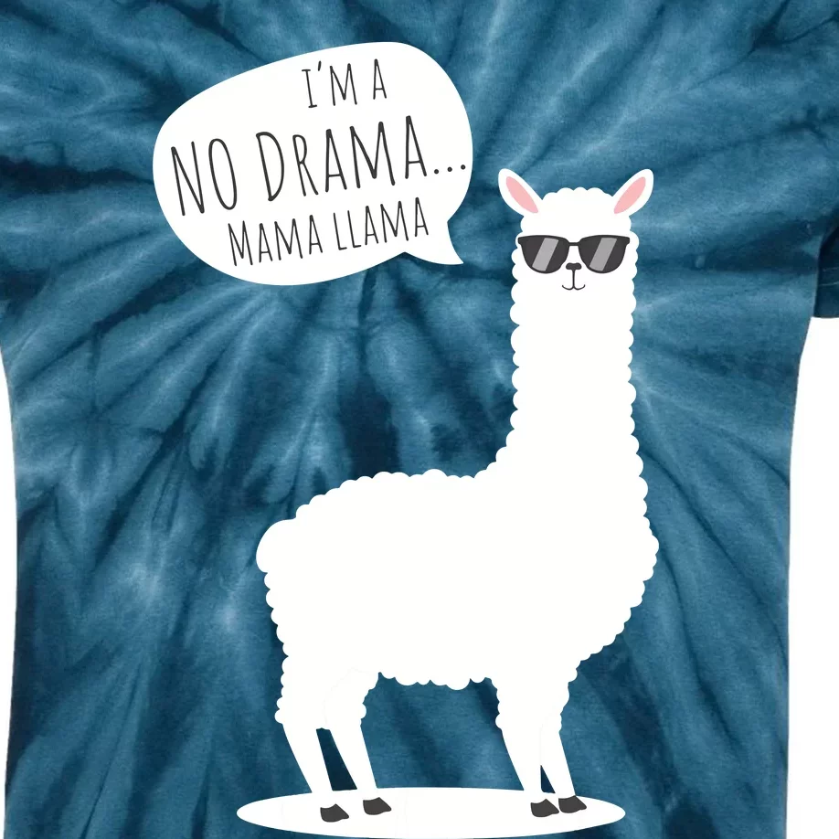 Funny Mama Llama No Drama Alpaca Kids Tie-Dye T-Shirt