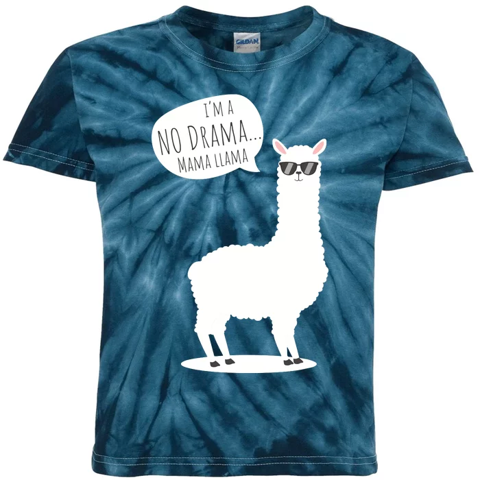 Funny Mama Llama No Drama Alpaca Kids Tie-Dye T-Shirt