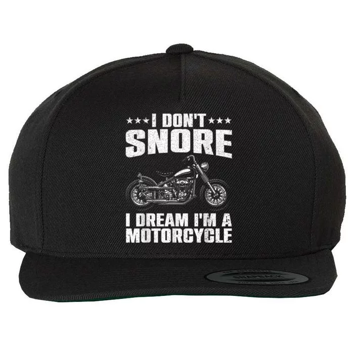 Funny Motorcycle Lover Graphic Women Men Motorbike Rider Wool Snapback Cap