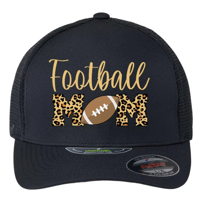 Football Mom Leopard Cute Logo Fan Flexfit Unipanel Trucker Cap