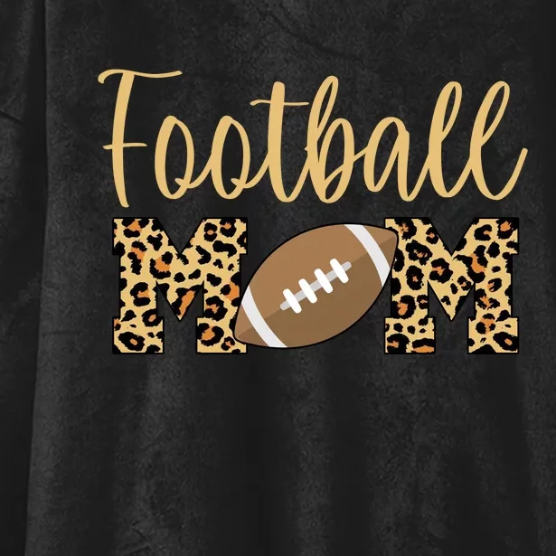 Football Mom Leopard Cute Logo Fan Hooded Wearable Blanket