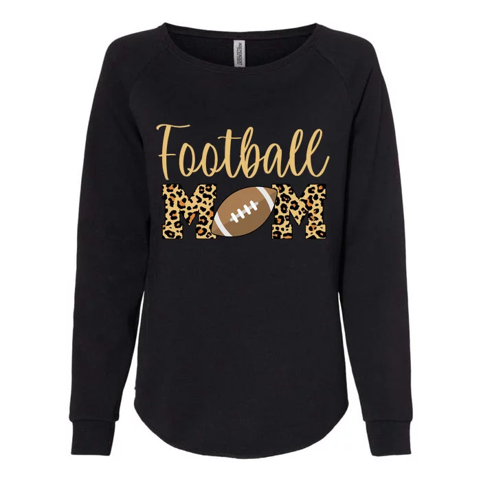 Football Mom Leopard Cute Logo Fan Womens California Wash Sweatshirt