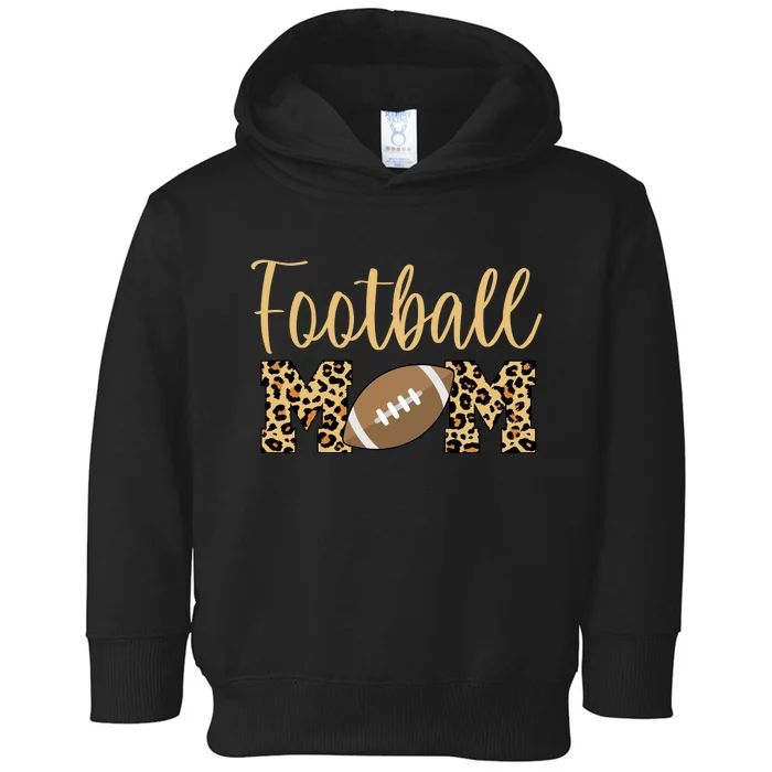 Football Mom Leopard Cute Logo Fan Toddler Hoodie