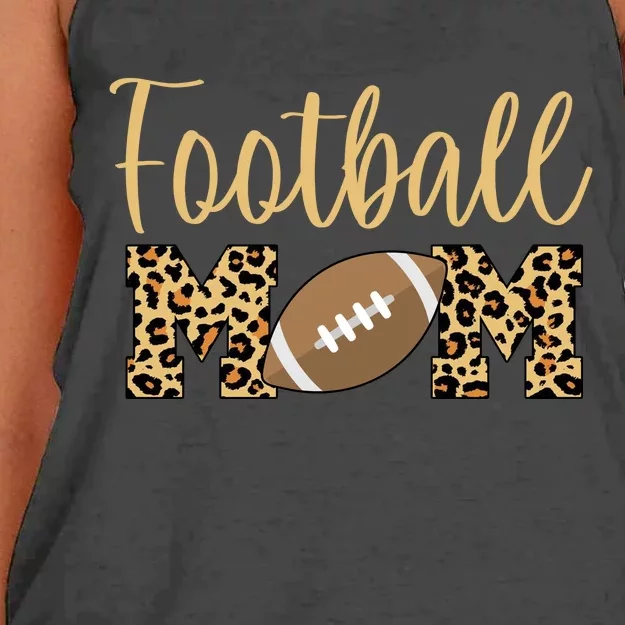 Football Mom Leopard Cute Logo Fan Women's Knotted Racerback Tank