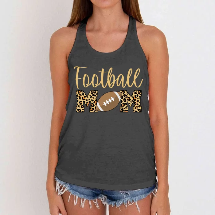 Football Mom Leopard Cute Logo Fan Women's Knotted Racerback Tank