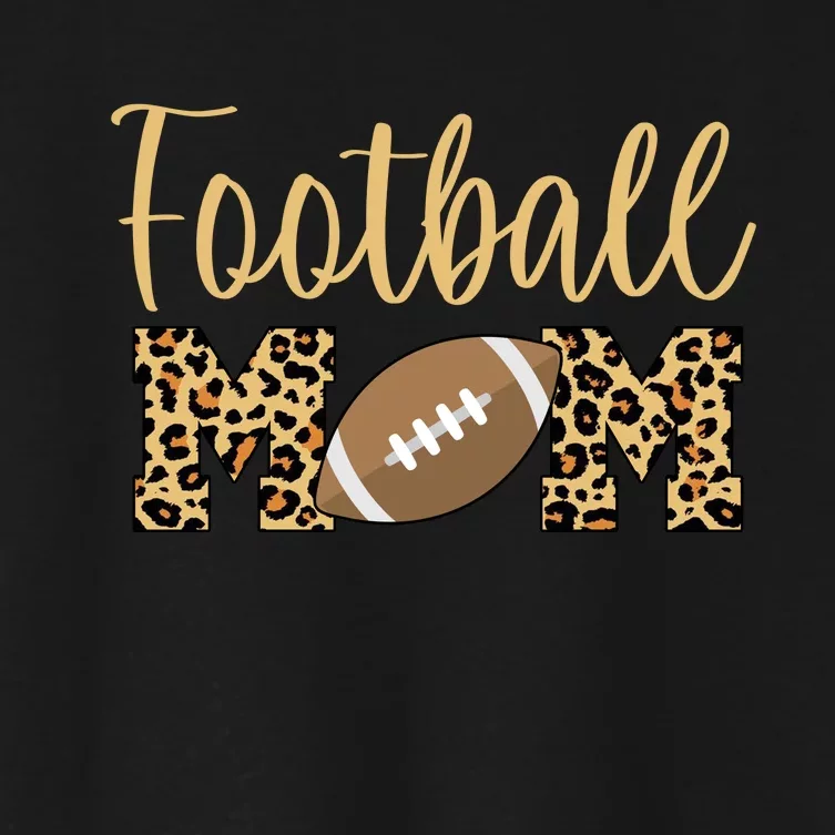 Football Mom Leopard Cute Logo Fan Women's Crop Top Tee