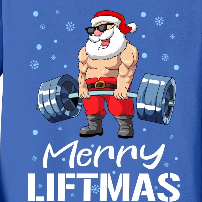 Funny Merry Liftmas Gym Fitness Christmas Gift Kids Long Sleeve Shirt