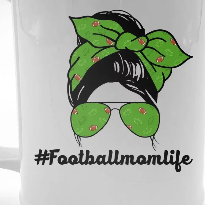 Football Mom Life Front & Back Beer Stein