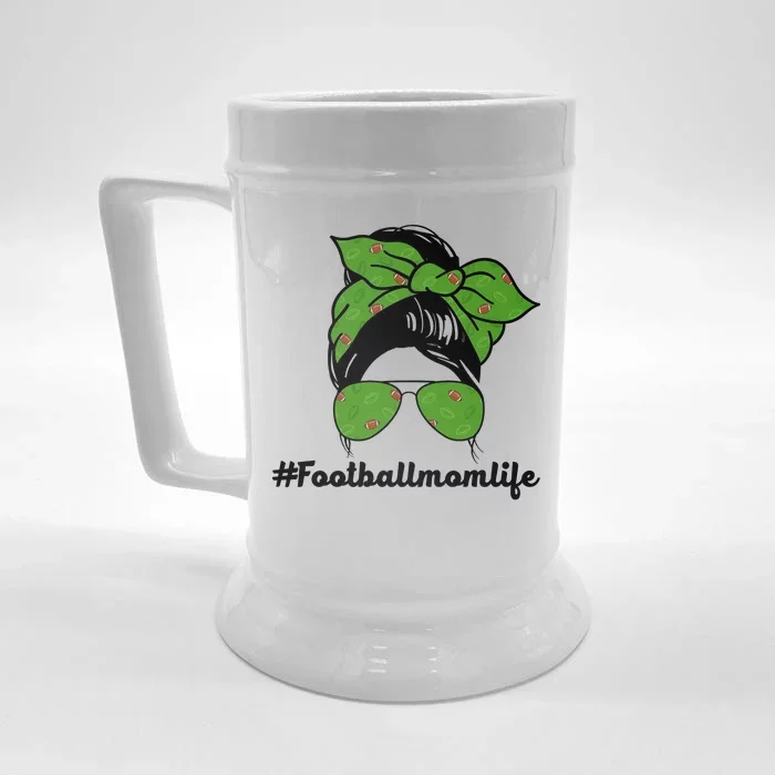 Football Mom Life Front & Back Beer Stein