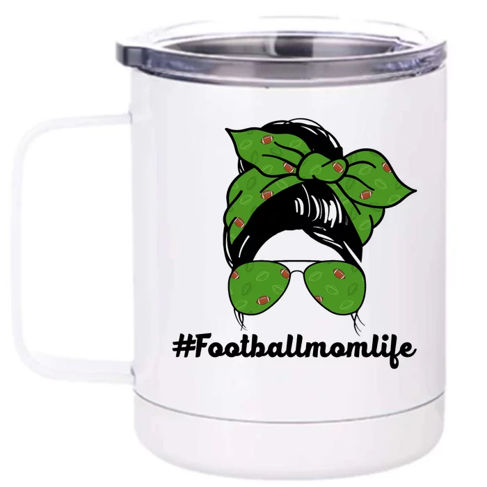 Football Mom Life Front & Back 12oz Stainless Steel Tumbler Cup