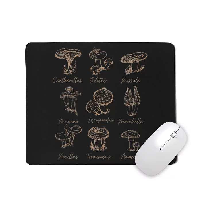 Fungi Mushroom Lover Mycology Vintage Goth Style Mousepad