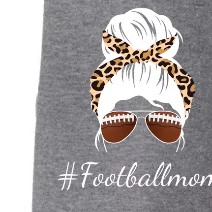 Football Mom Leopard And Messy Bun Doggie 3-End Fleece Hoodie