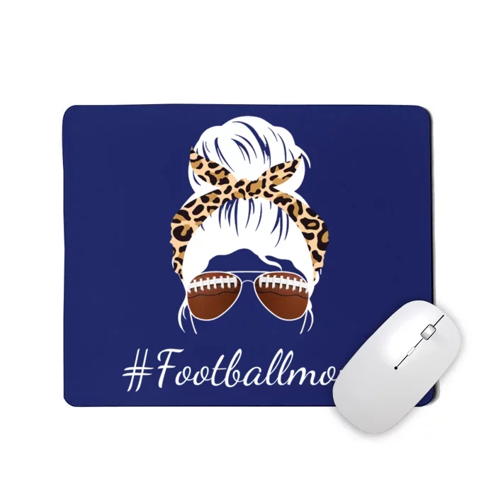 Football Mom Leopard And Messy Bun Mousepad