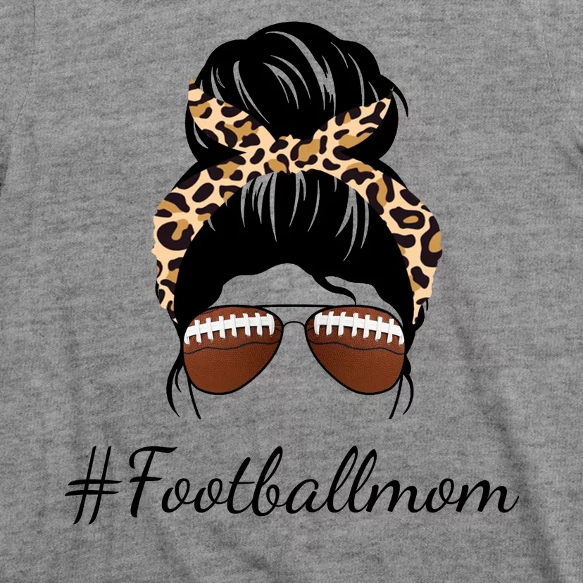 Women's Cute Football Mom Shirt Messy Bun T Shirt Football Mom Tee