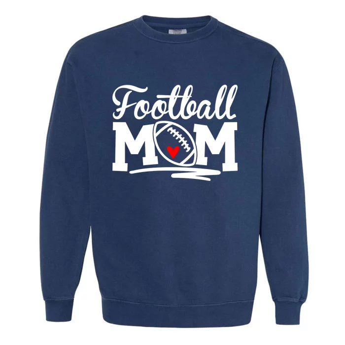 Football Mom Leopard Football Love Football Player Gift Garment-Dyed Sweatshirt