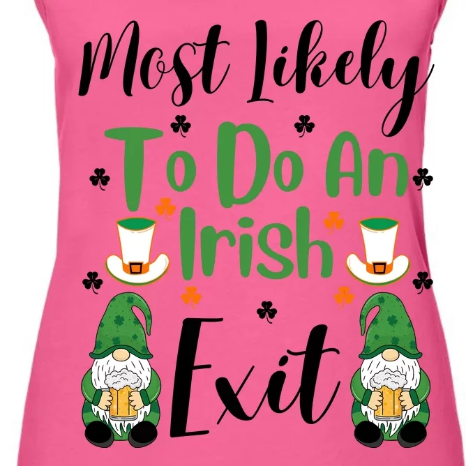 Funny Most Likely To Do An Irish Exit Women's Racerback Tank