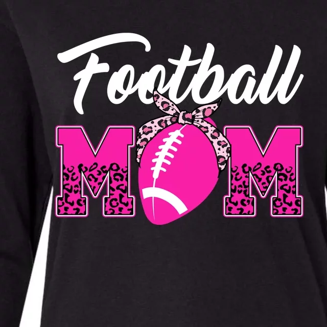 Football Mom Leopard Cute Womens Cotton Relaxed Long Sleeve T-Shirt