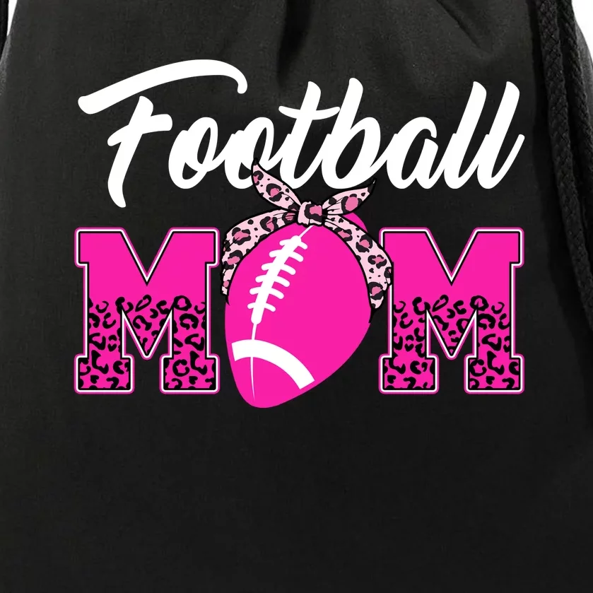 Football Mom Leopard Cute Drawstring Bag