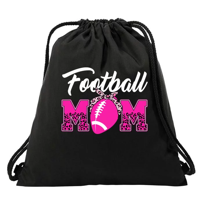 Football Mom Leopard Cute Drawstring Bag