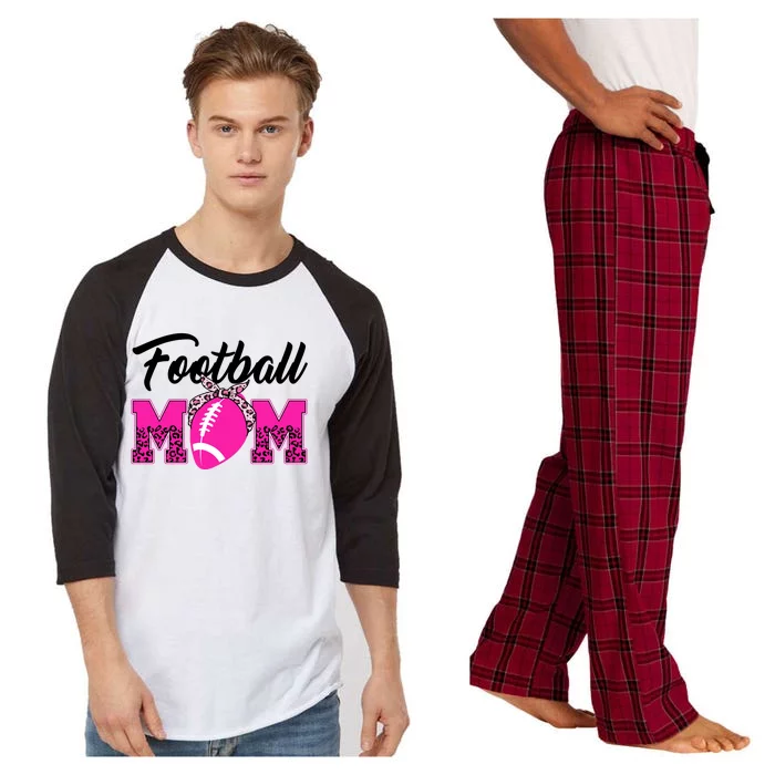 Football Mom Leopard Cute Raglan Sleeve Pajama Set