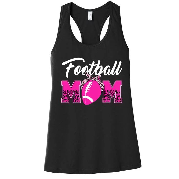 Football Mom Leopard Cute Women's Racerback Tank