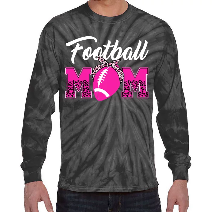 Football Mom Leopard Cute Tie-Dye Long Sleeve Shirt