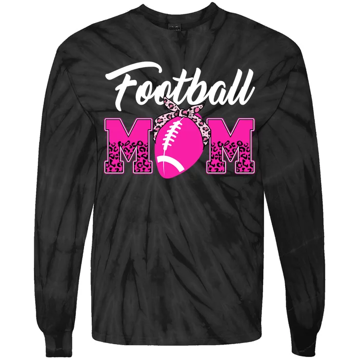 Football Mom Leopard Cute Tie-Dye Long Sleeve Shirt