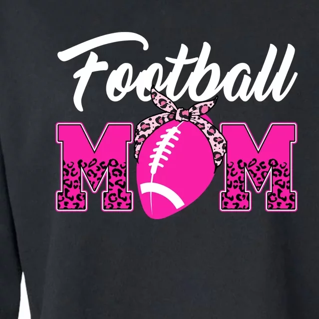 Football Mom Leopard Cute Cropped Pullover Crew