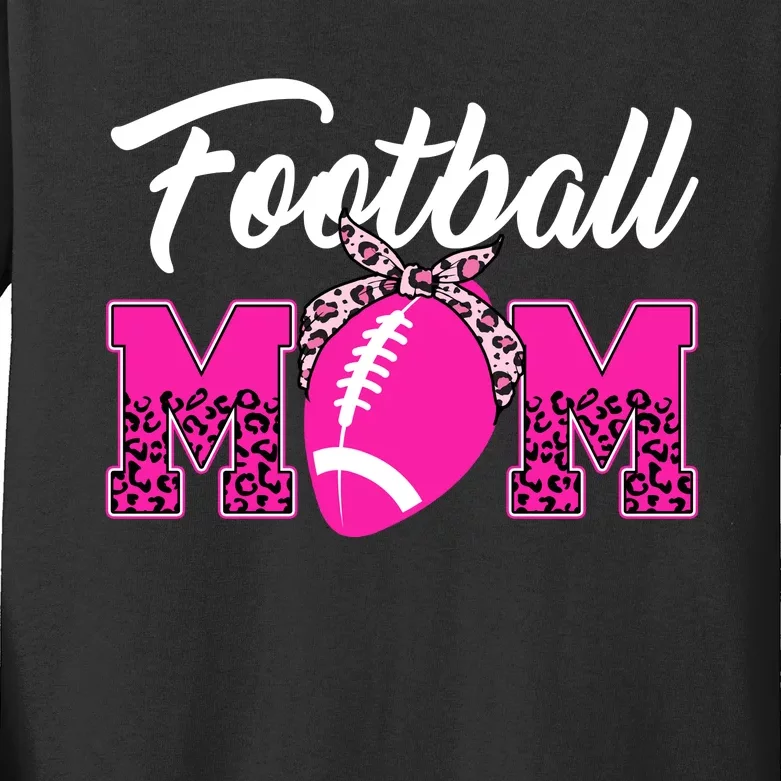 Football Mom Leopard Cute Kids Long Sleeve Shirt