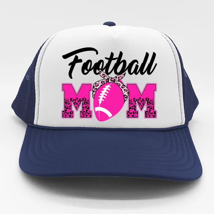 Football Mom Leopard Cute Trucker Hat