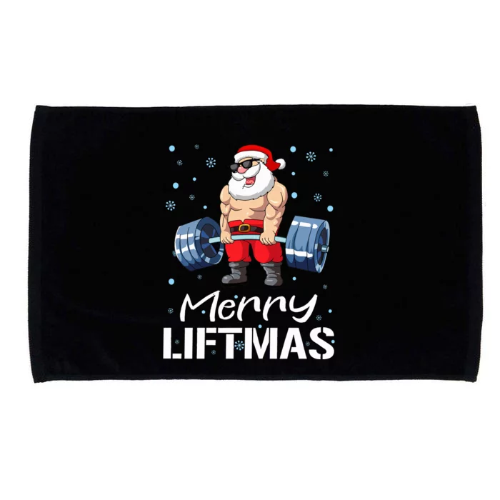 Funny Merry Liftmas Gym Fitness Christmas Microfiber Hand Towel