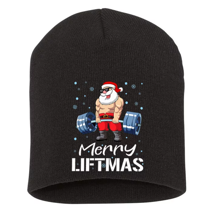 Funny Merry Liftmas Gym Fitness Christmas Short Acrylic Beanie