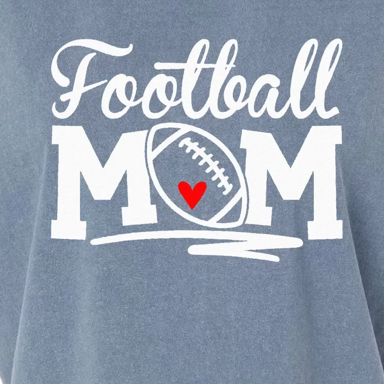 Football Mom Leopard Football Love Football Player Garment-Dyed Women's Muscle Tee