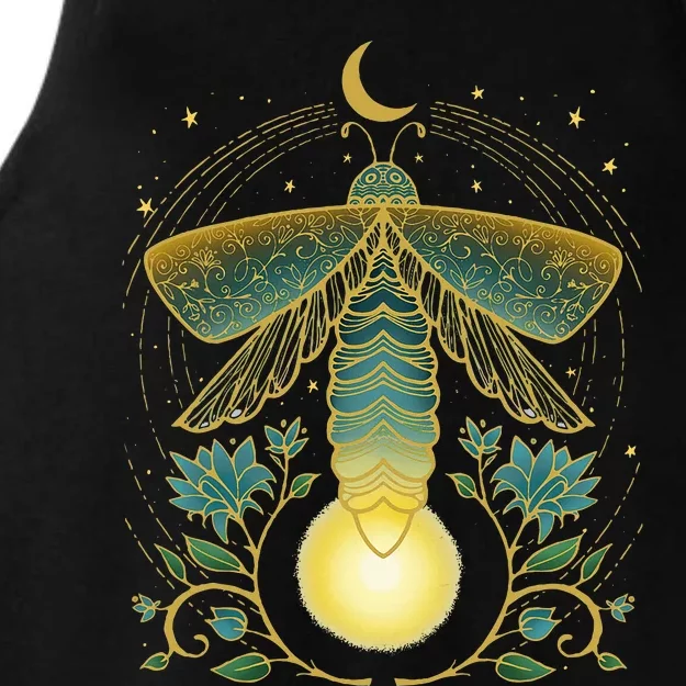 Firefly Magical Lunar Mystical Design For Nature Lovers Ladies Tri-Blend Wicking Tank