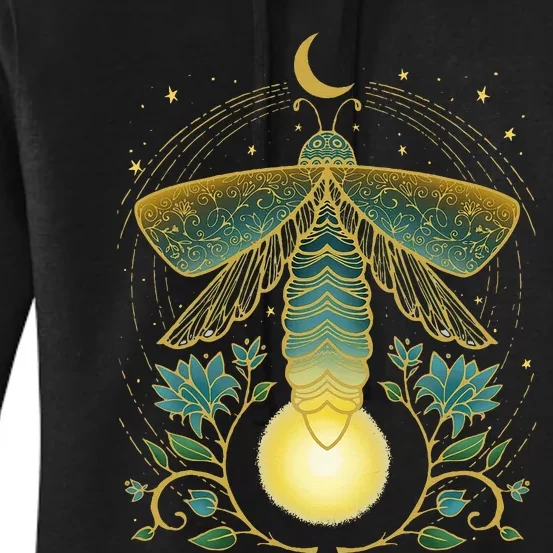 Firefly Magical Lunar Mystical Design For Nature Lovers Women's Pullover Hoodie