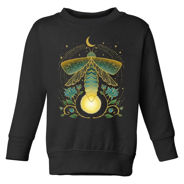 Firefly Magical Lunar Mystical Design For Nature Lovers Toddler Sweatshirt