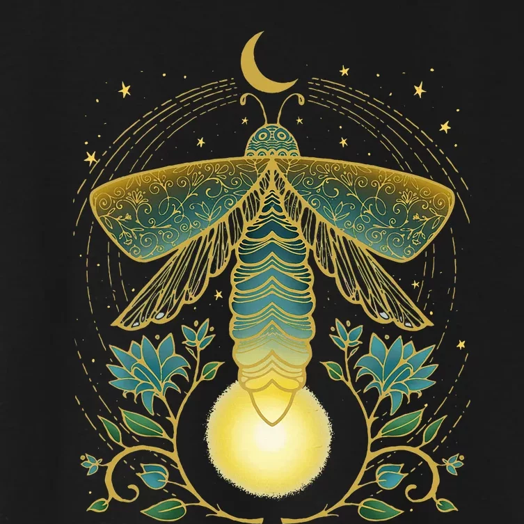 Firefly Magical Lunar Mystical Design For Nature Lovers Women's Crop Top Tee